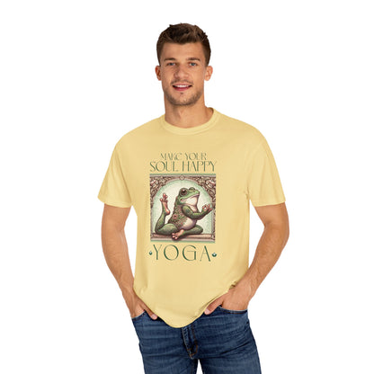 Green Yoga Frog Make Your Soul Happy Unisex T-Shirt, Casual Wear, Highlander Fan Gift,
