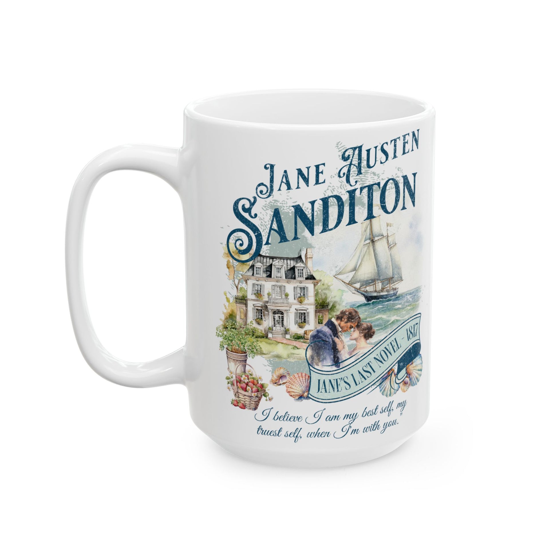 Jane Austen Sanditon Coffee Mug Historical Romance Reader Gift For Book Lover Light Academia Bookclub Gift Birthday Mom Her Christmas Gift Mug Printify   