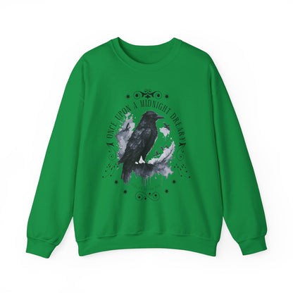 Edgar Allan Poe, The Raven Sweatshirt, Poet, Poetry Lover Sweater, Book Lover, Haunting Gothic Gift, Light, Dark Academia, Horror Movie Top Sweatshirt Printify S Irish Green 