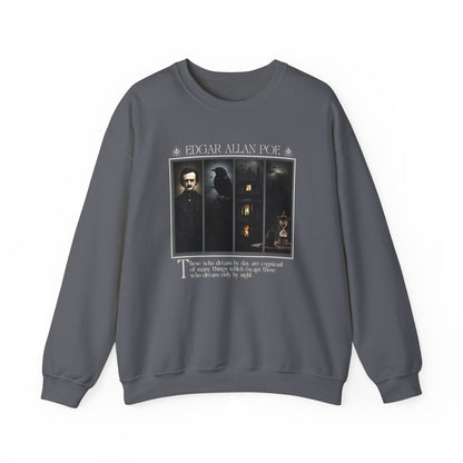 Edgar Allan Poe Sweatshirt The Raven Nevermore Gothic Horror Sweater Dark Academia Macabre Halloween Gift for Book Lovers Birthday Christmas Sweatshirt Printify Charcoal S