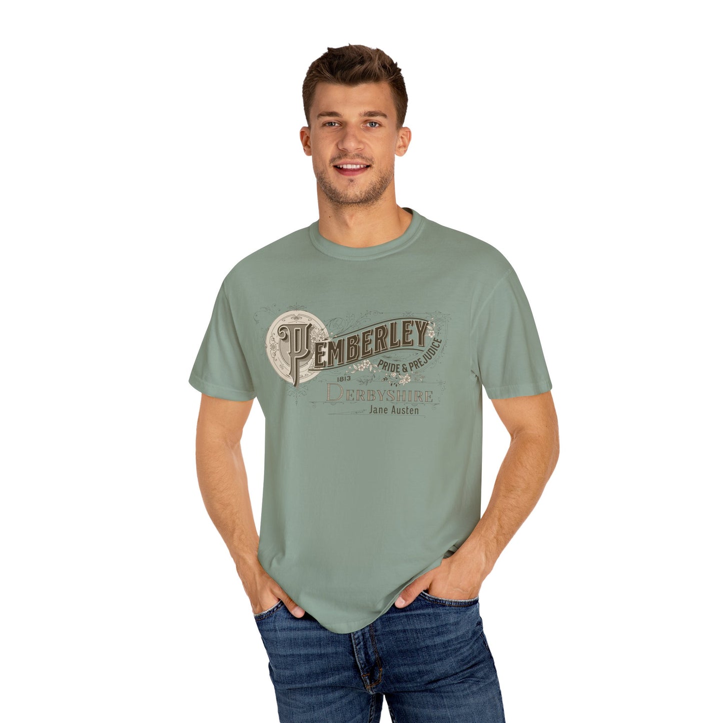 Pemberley TShirt Jane Austen Shirt Pride And Prejudice Gift For Jane Austen Fan Bookish Bookclub Gift Pemberly Derbyshire Fitzwilliam Darcy T-Shirt Printify   