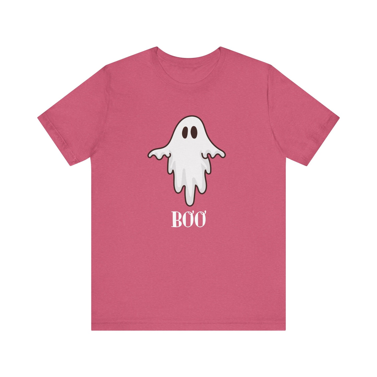 Halloween Ghost  TShirt,  Cute Ghost Shirt, Spooky Season Tee, Halloween Party T-Shirt, Autumn Style T Shirt, Trick or Treating Style, T-Shirt Printify Heather Raspberry XS 