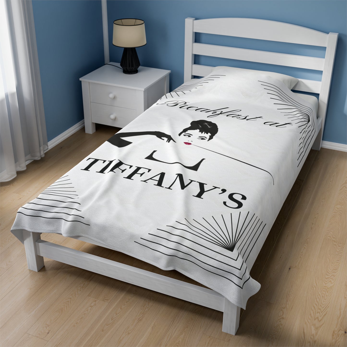 Breakfast at Tiffany's T & Co Throw Blanket, Soft Classic Audrey Hepburn, Book Lover Reading, Movie Watching Blanket, Truman Capote Fan Gift All Over Prints Printify   