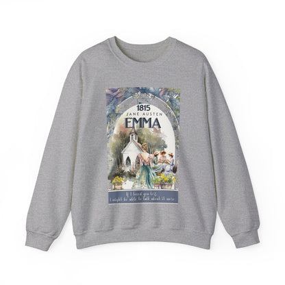 Jane Austen Sweatshirt, Emma Historical Romance Sweater, Bookish Literary Jane Austen Fan Art Gift, Gift for Her, Bookclub Shirt Sweatshirt Printify S Sport Grey 