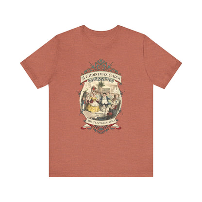 A Christmas Carol TShirt, Vintage Charles Dickens Victorian, Scrooge Fezziwig's Ball, Holiday Tradition X-Mas Movie T-shirt Bookish Christmas T-Shirt Printify Heather Clay XS 