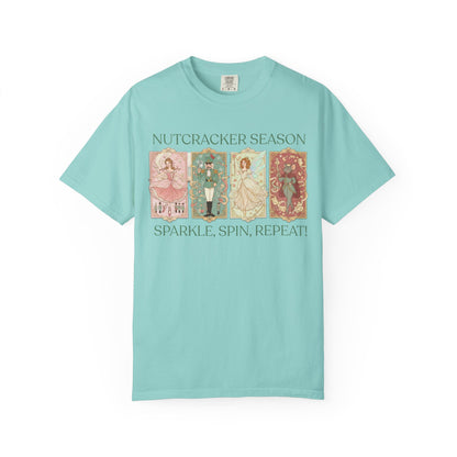 Nutcracker Ballet T-Shirt, Sugar Plum Fairy Christmas Tee, Holiday Dance Shirt, Coquette Pastel Christmas Gift T-Shirt Printify Chalky Mint S