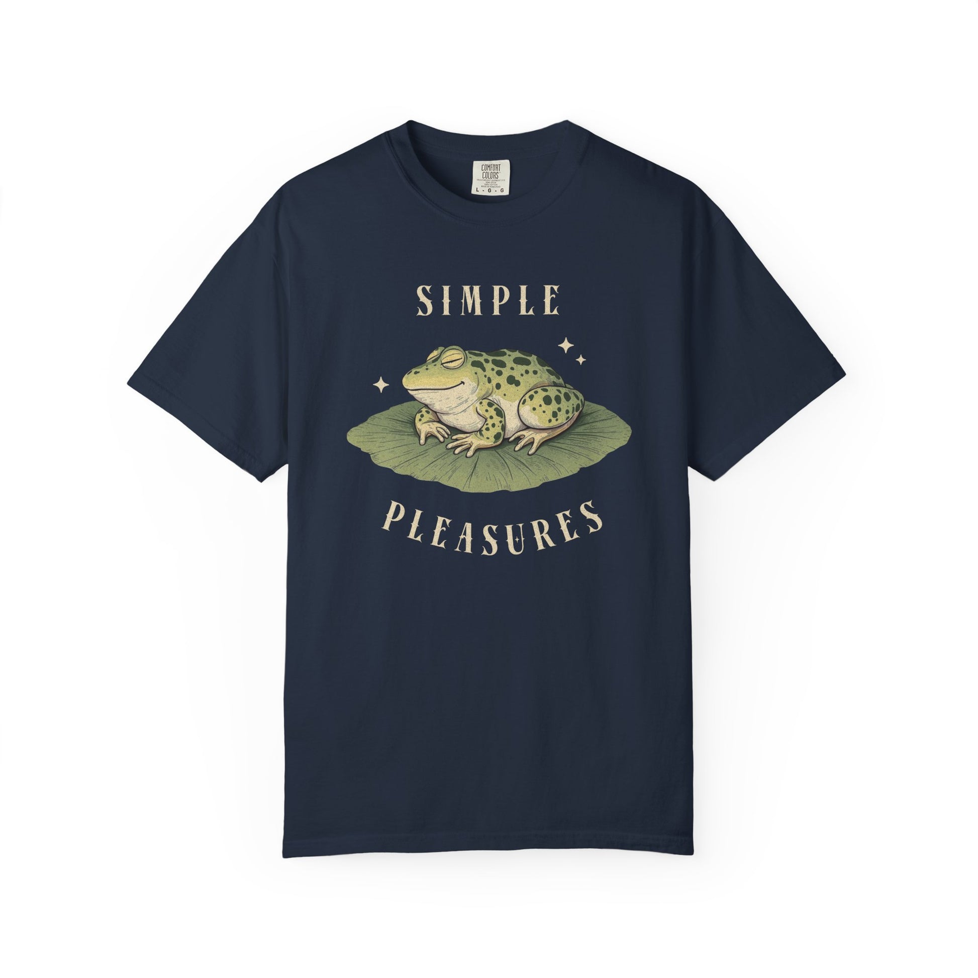 Funny Frog T-Shirt Retro Vibes Froggy Meme Shirt Vintage Frog And Toad Aesthetic Frog Lover Gift For Her Birthday Viral Trendy Shirt T-Shirt Printify Navy S