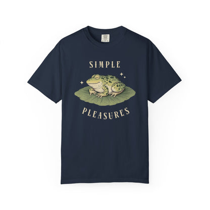 Funny Frog T-Shirt Retro Vibes Froggy Meme Shirt Vintage Frog And Toad Aesthetic Frog Lover Gift For Her Birthday Viral Trendy Shirt T-Shirt Printify Navy S