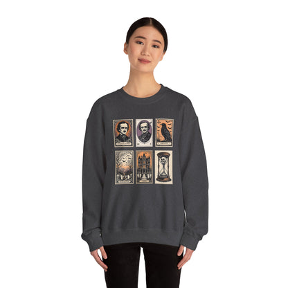Edgar Allan Poe Sweatshirt The Raven Nevermore Gothic Horror Sweater Dark Academia Macabre Halloween Gift for Book Lovers Birthday Christmas