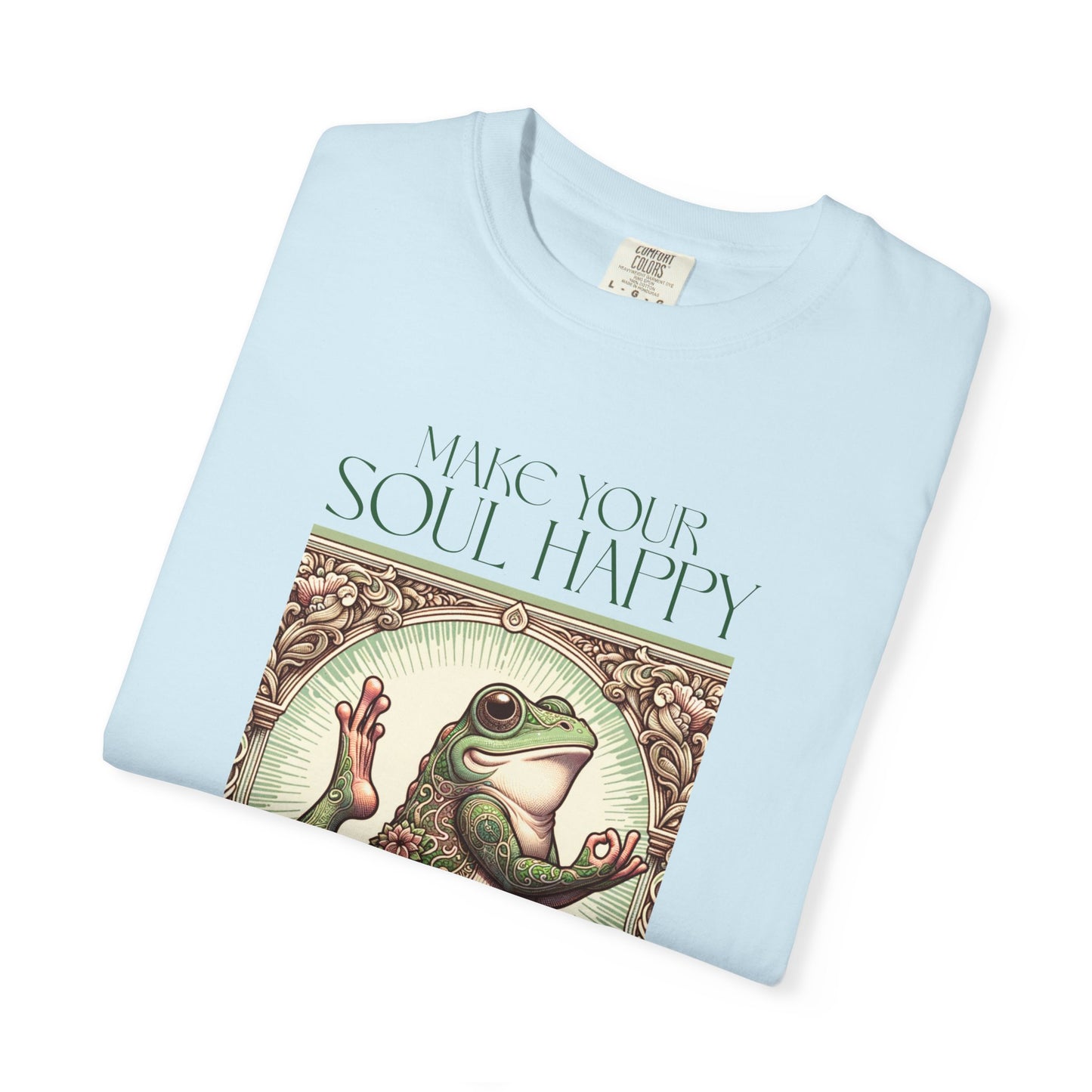 Yoga Frog Make Your Soul Happy Green Unisex T-Shirt, Casual Wear, Highlander Fan Gift, Comfortable Graphic Tee