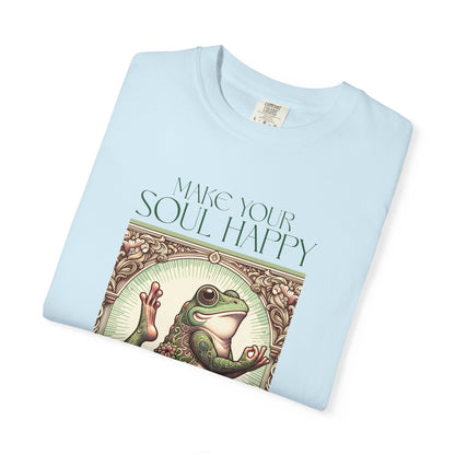 Yoga Frog Make Your Soul Happy Green Unisex T-Shirt, Casual Wear, Highlander Fan Gift, Comfortable Graphic Tee