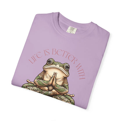 Pink Yoga Frog Life Is Better With Yoga Unisex T-Shirt, Casual Wear, Highlander Fan Gift,