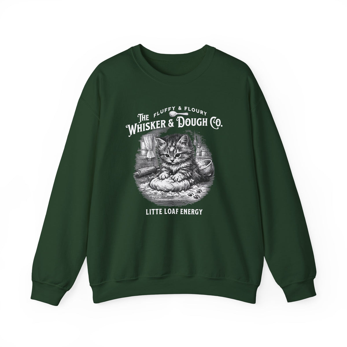 Whisker & Dough Co kitten illustration Sweatshirt | Little Loaf Energy