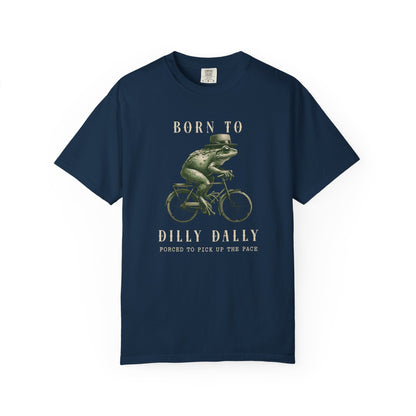 Dilly Dally Frog T-Shirt Retro Funny Froggy Meme Shirt Vintage Frog And Toad Aesthetic Frog Lover Gift For Her Birthday Viral Trendy Shirt T-Shirt Printify True Navy S
