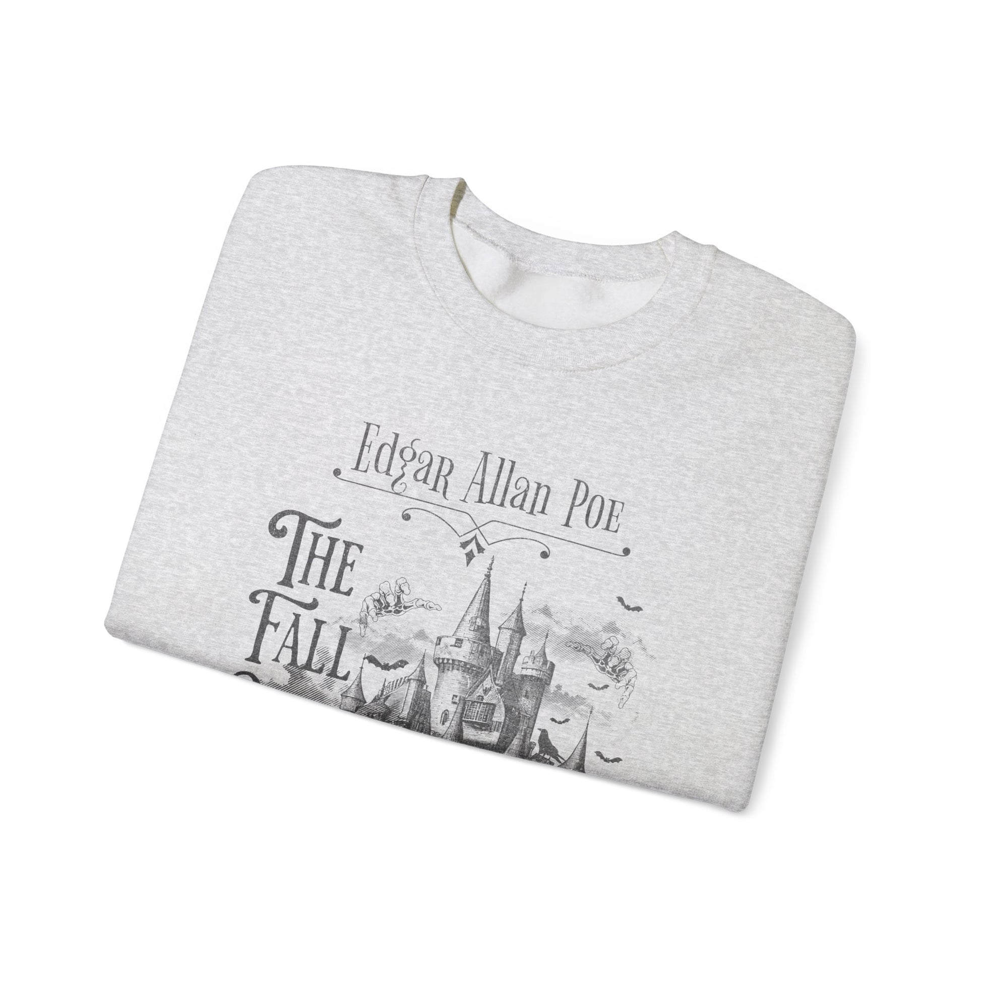 Edgar Allan Poe Sweatshirt Fall Of The House Of Usher Dark Academia Book Lover Gift Haunting Poetry Gothic Horror Merch Gift For Teacher Sweatshirt Printify   