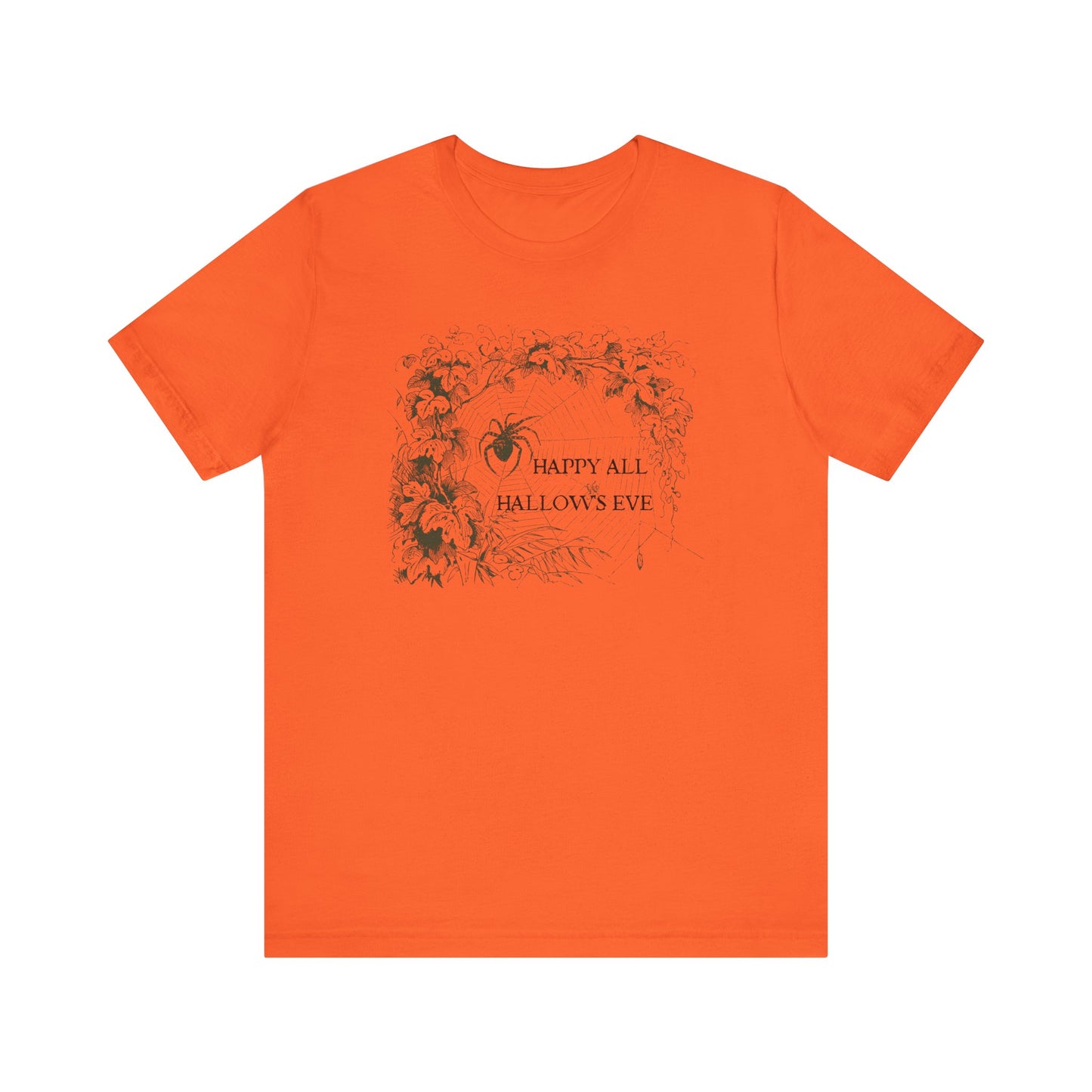 Halloween Vintage Spider Web TShirt, Spooky Season Tee, Trick or Treating Shirt, Halloween Party T-Shirt, Gothic Aesthetic, Victorian Style T-Shirt Printify Orange XS 