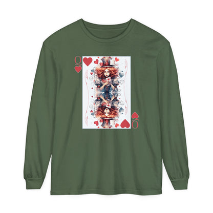 Queen of Hearts Long Sleeve Shirt Alice In Wonderland Lewis Carroll Whimsigoth Academia TShirt Mad Hatter Tea Party Tee Bookish Booktok Gift Long-sleeve Printify Hemp S 