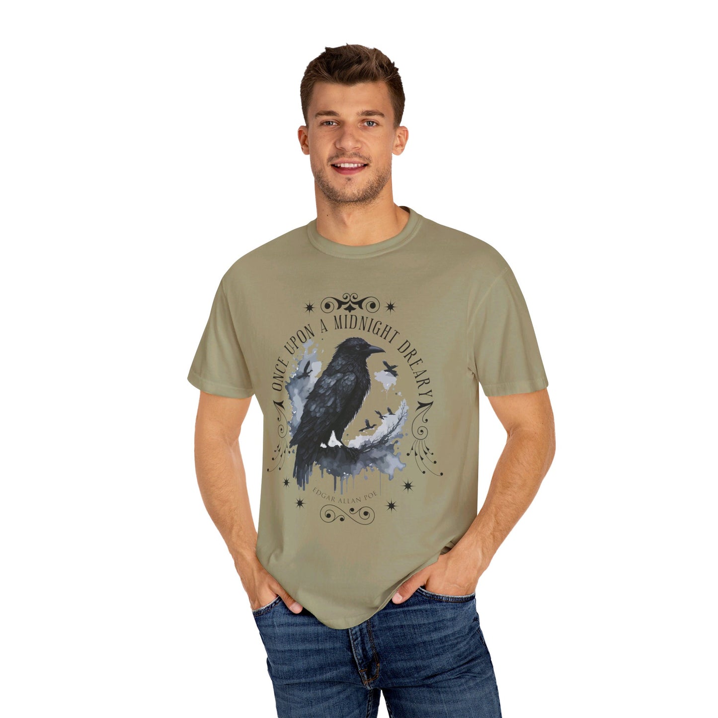 Edgar Allan Poe Shirt, The Raven Nevermore Poet, Poetry Lover Tee, Book, Reading Lover Shirt, Gothic, Light Academia Gifts, Comfort Colours T-Shirt Printify   