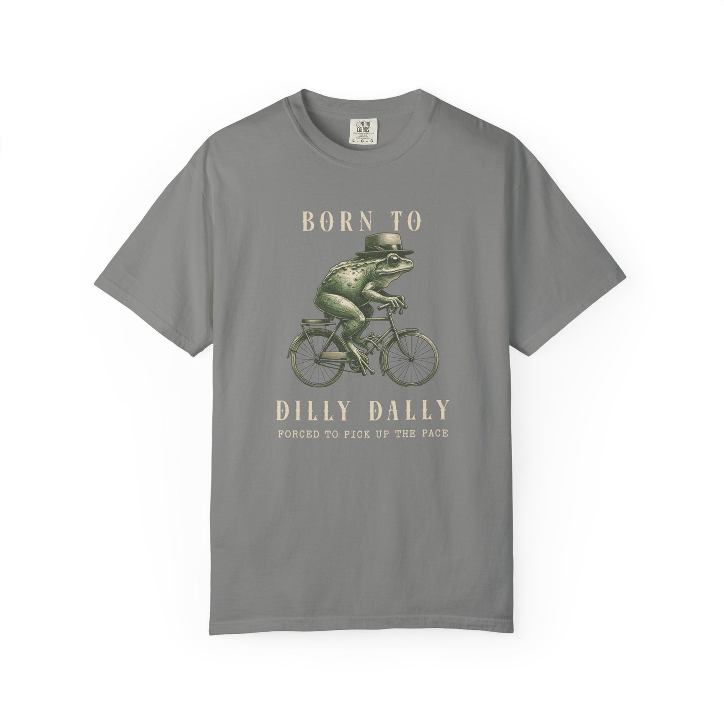 Dilly Dally Frog T-Shirt Retro Funny Froggy Meme Shirt Vintage Frog And Toad Aesthetic Frog Lover Gift For Her Birthday Viral Trendy Shirt T-Shirt Printify Granite S