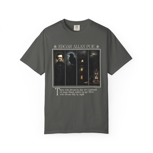 Edgar Allan Poe T-Shirt Gothic Graphic Tee The Raven Nevermore Quote Horror Literature Shirt Dark Academia Aesthetic Halloween Party Gift T-Shirt Printify Pepper S