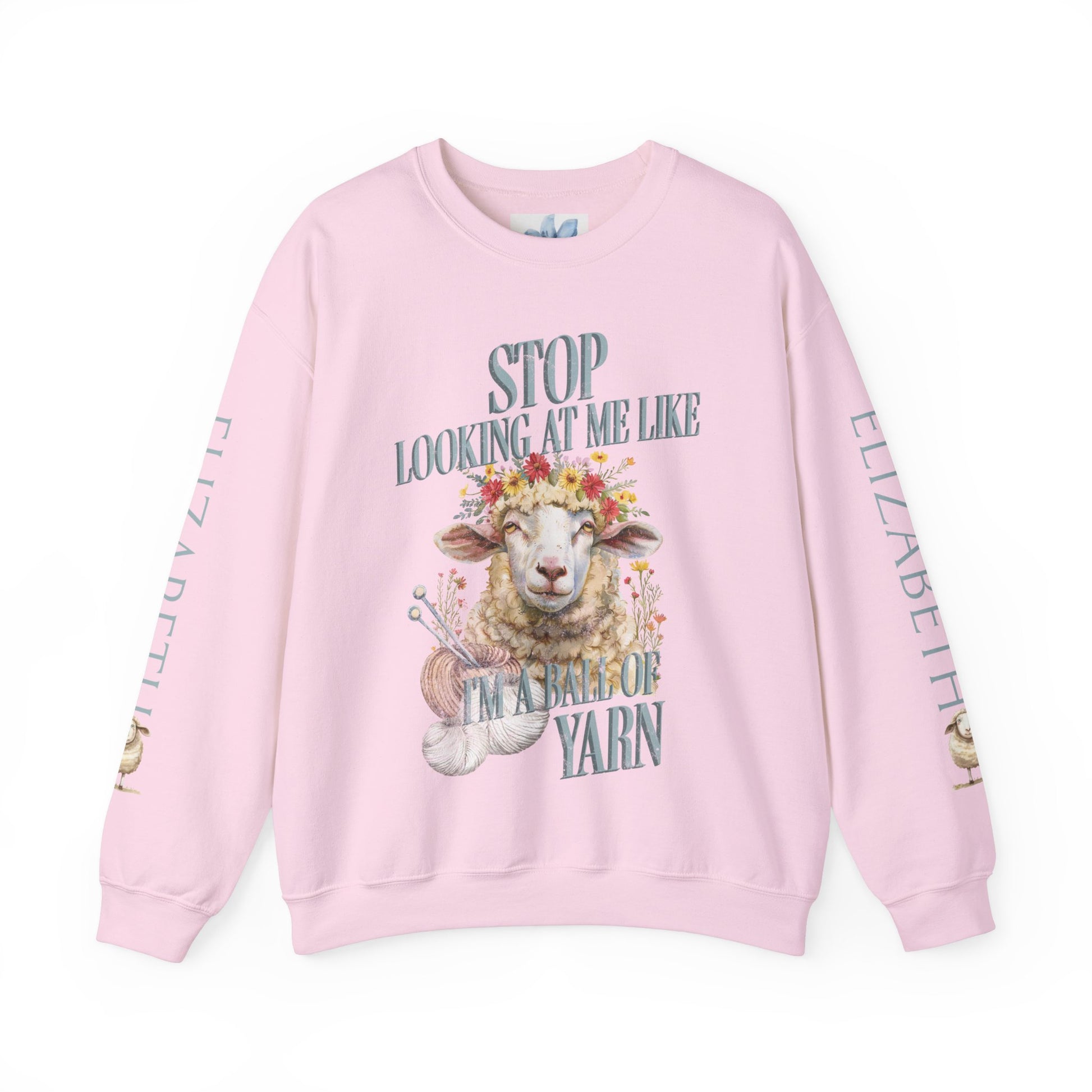 Knitting gift 2 draft Sweatshirt Printify S Light Pink 