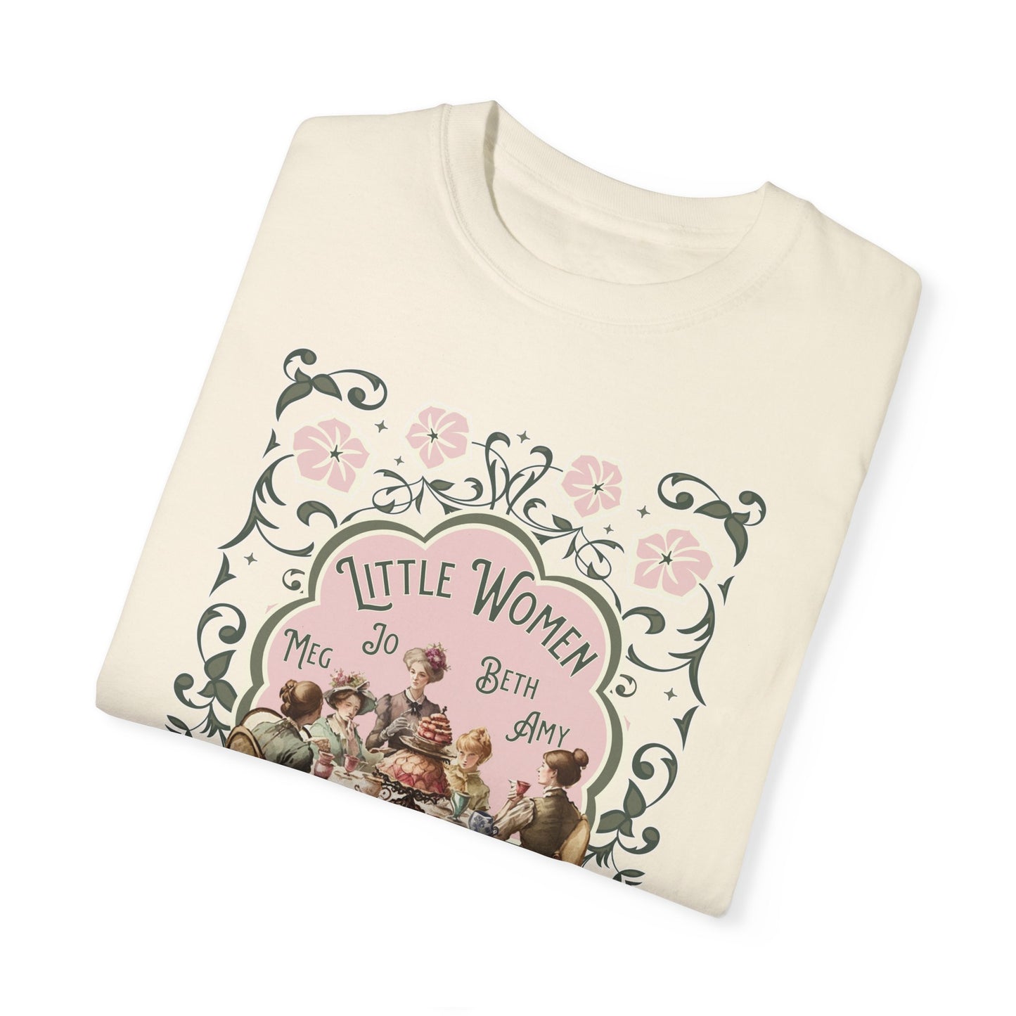 Little Women Comfort Colors T-Shirt, Louisa May Alcott Historical Romance, Bookish Literary Fan Art Tee Gift for Her Bookclub Crewneck Shirt T-Shirt Printify   