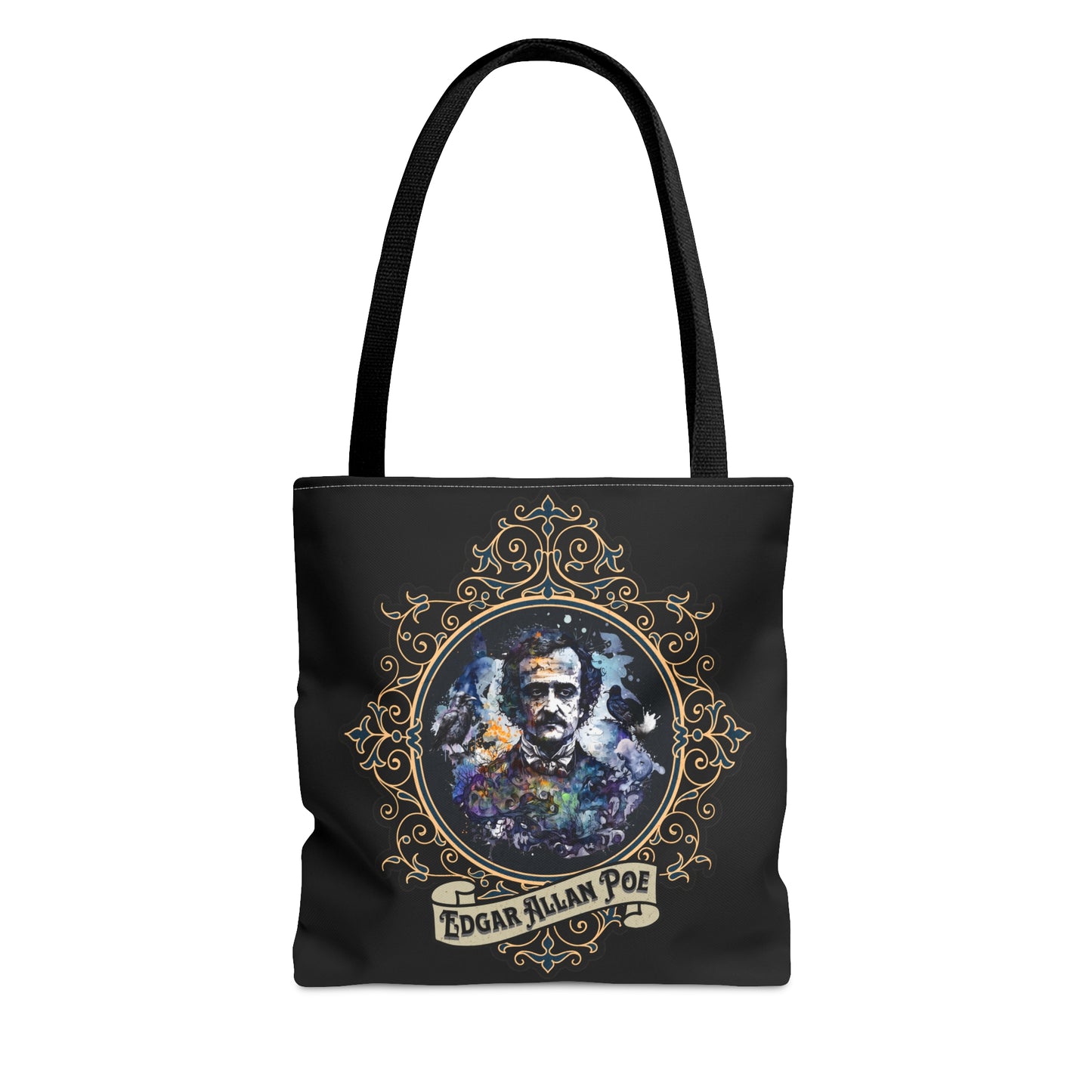 Edgar Allan Poe Tote Bag, Vintage Poet, Poetry Lover Shoulder Bag, Dark Academia, Literary, Bookish, Bookclub Gift, Fall Autumn Project Bag Bags Printify Small  