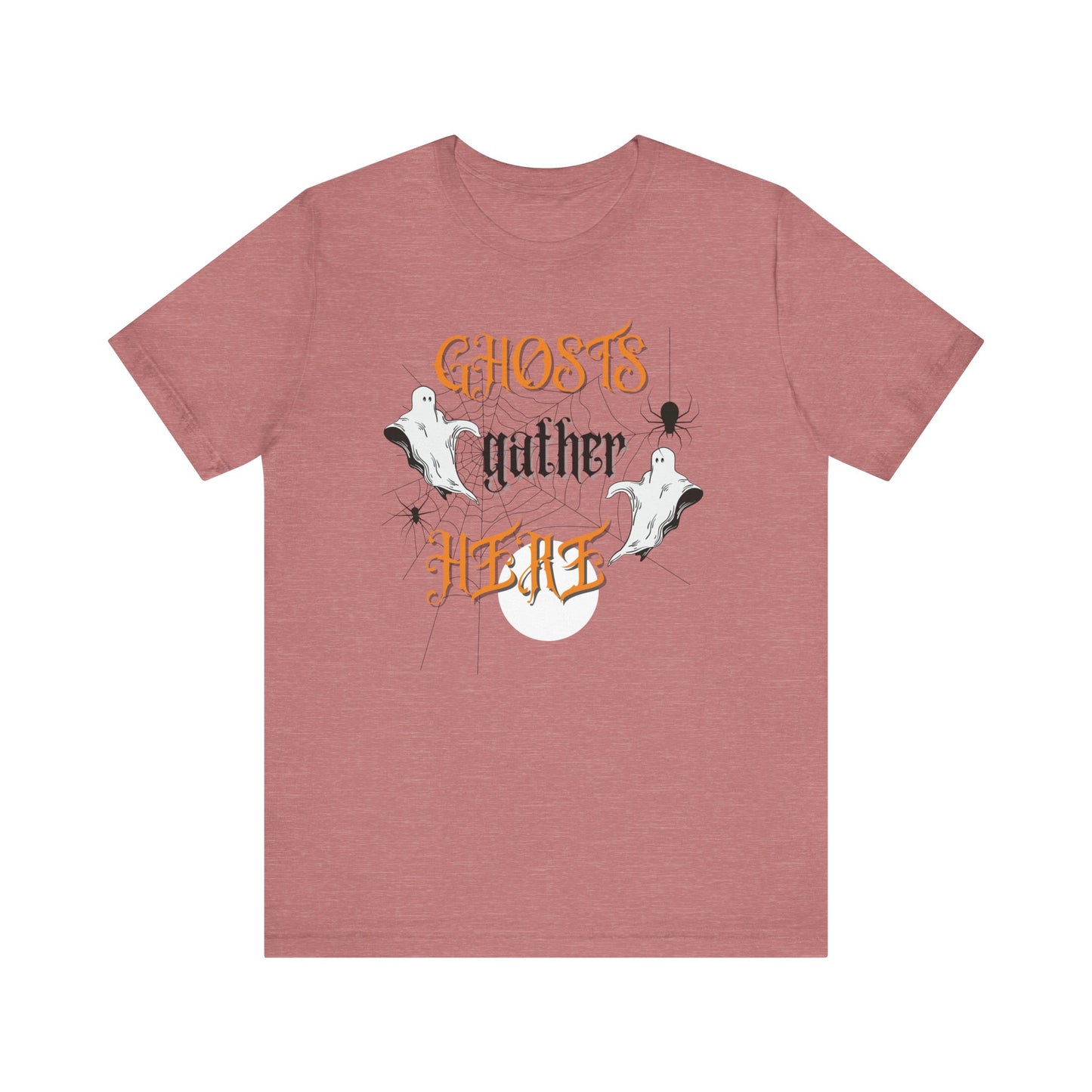 Halloween Ghosts and Spiders & TShirt, Spooky Season Tee,  Trick or Treating Shirt, Halloween Party T-Shirt, Creepy Autumn Style T Shirt T-Shirt Printify Heather Mauve XS 