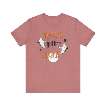 Halloween Ghosts and Spiders & TShirt, Spooky Season Tee,  Trick or Treating Shirt, Halloween Party T-Shirt, Creepy Autumn Style T Shirt T-Shirt Printify Heather Mauve XS 