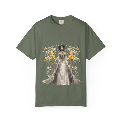 Queen Charlotte T-Shirt Literary Regency Period Tee Historical Drama Series Watching Spilling The Tea Theme Gift for Her Birthday Christmas T-Shirt Printify Moss S