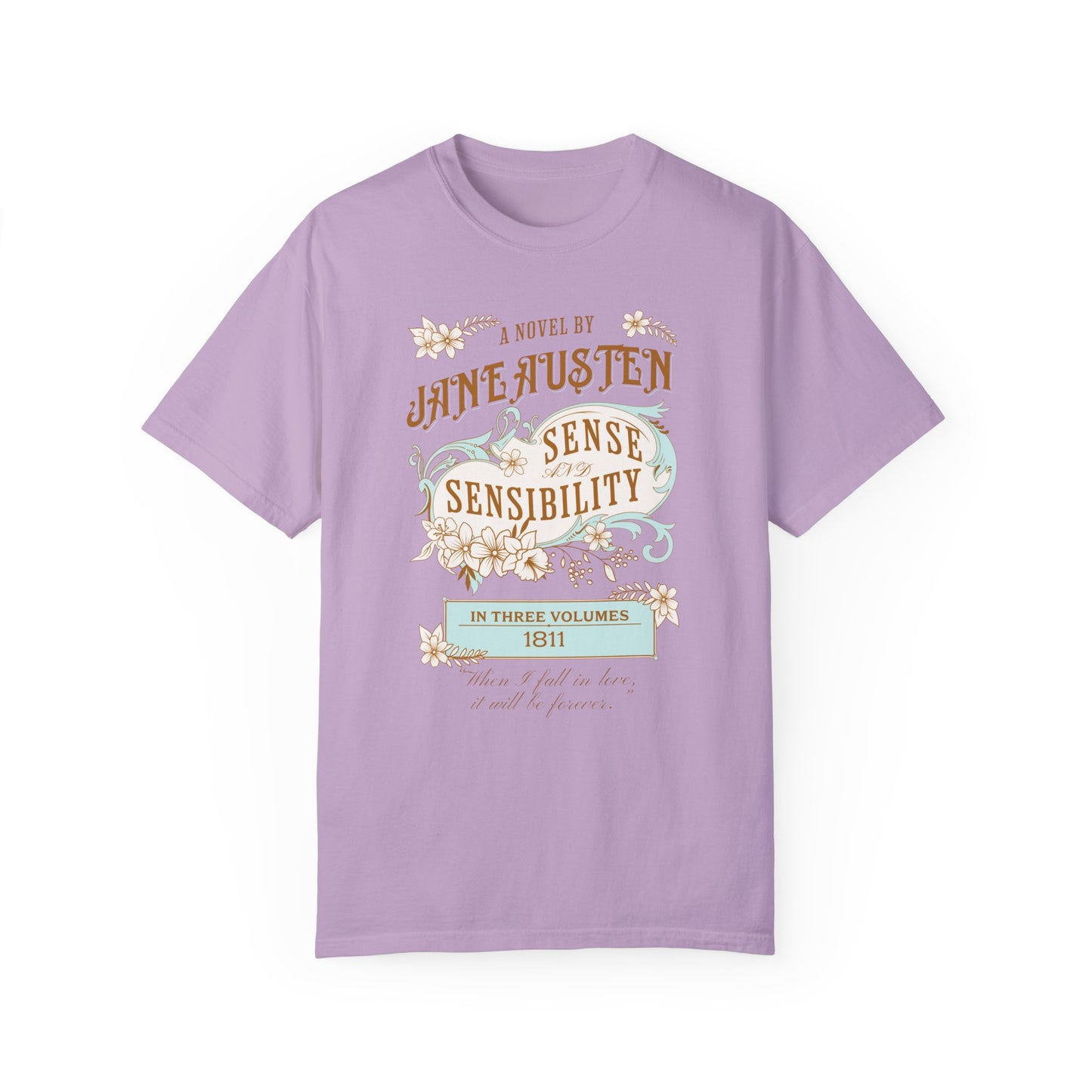 Sense and Sensibility Jane Austen Fan Gift For Historical Romance Reader T-Shirt Printify Orchid S 