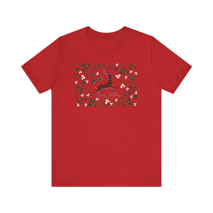 Merry Christmas Plaid Reindeer Shirt, Country Reindeer Shirt, Christmas Family Shirt, Christmas Shirt, Merry Christmas Shirt, Christmas Gift T-Shirt Printify Red XS 