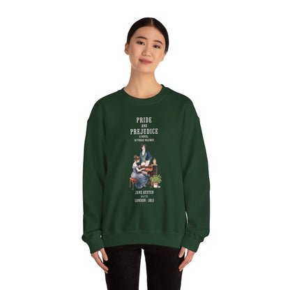 Jane Austen Sweatshirt, Pride & Prejudice Historical Romance Sweater, Bookish Literary Jane Austen Fan Art Gift for Her, Bookclub Shirt Sweatshirt Printify   