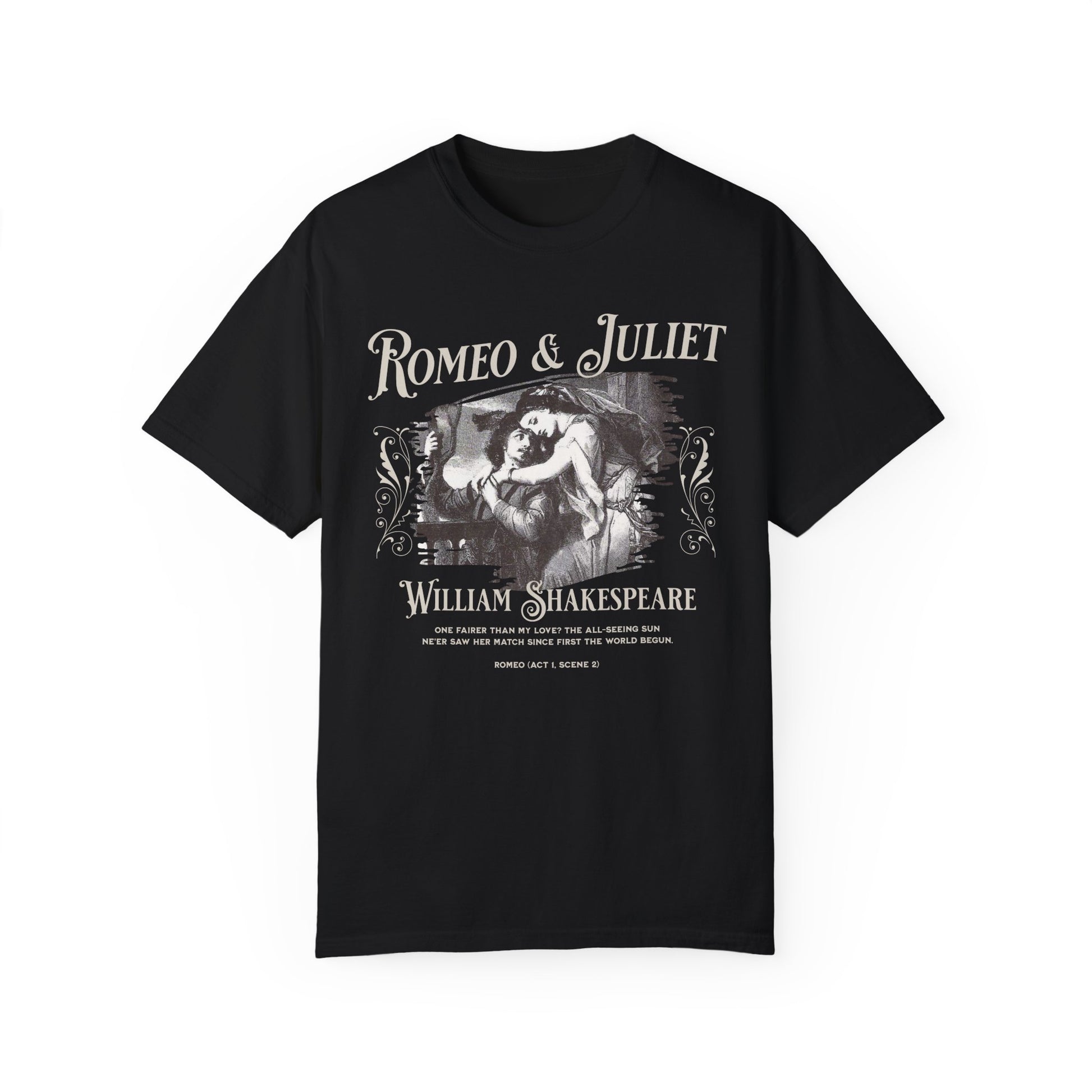 Romeo And Juliet TShirt Gift For William Shakespeare Fan Theatre Lovers Shirt Dark Academia Gift Bookish Merch Playwrite Actor Gift T-Shirt Printify Black S 