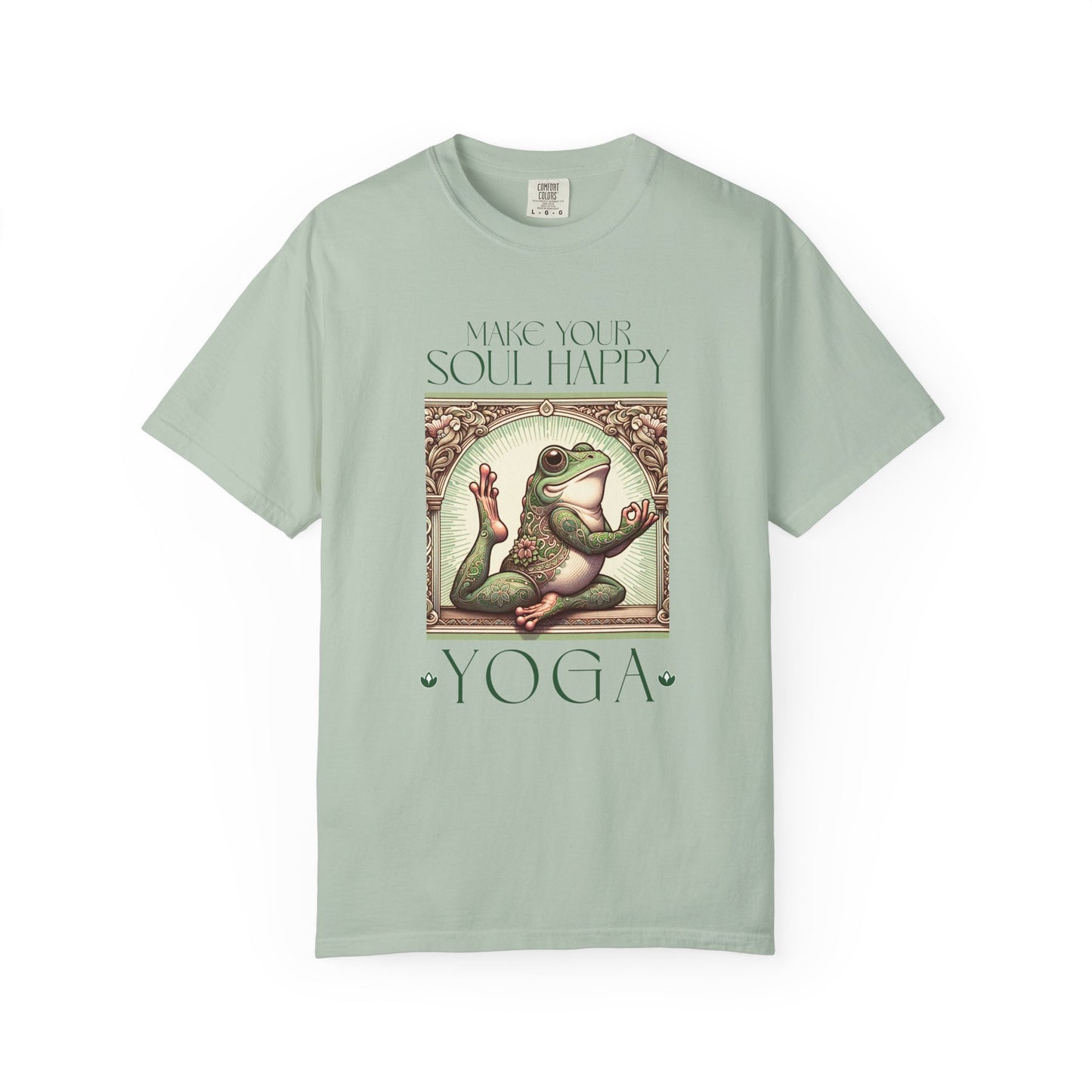 Yoga Frog Make Your Soul Happy Green Unisex T-Shirt, Casual Wear, Highlander Fan Gift, Comfortable Graphic Tee T-Shirt Printify Bay S