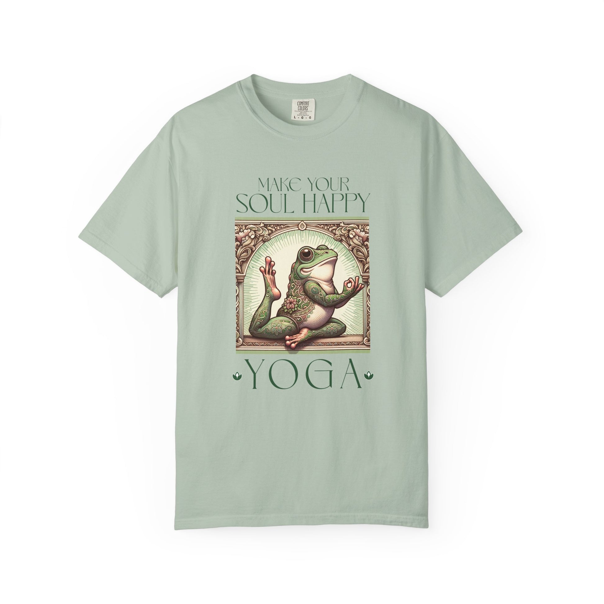 Yoga Frog Make Your Soul Happy Green Unisex T-Shirt, Casual Wear, Highlander Fan Gift, Comfortable Graphic Tee T-Shirt Printify Bay S