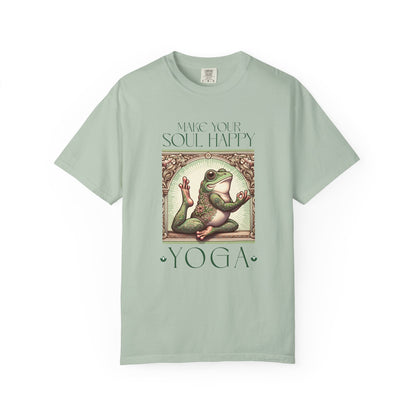 Yoga Frog Make Your Soul Happy Green Unisex T-Shirt, Casual Wear, Highlander Fan Gift, Comfortable Graphic Tee T-Shirt Printify Bay S
