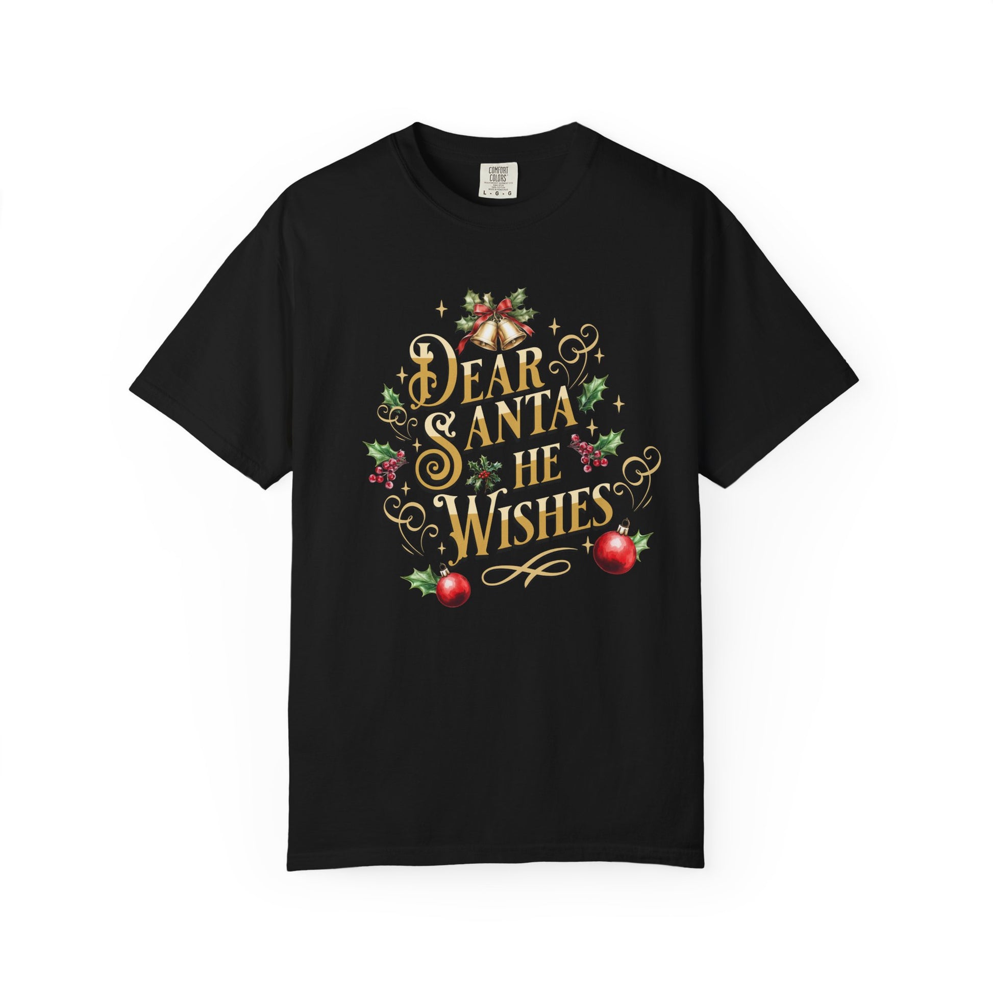 He Wishes Christmas T-Shirt, Funny Holiday Gift, Dear Santa I'm the Reason Why Tee, Unisex Casual Wear, Festive Apparel T-Shirt Printify Black S