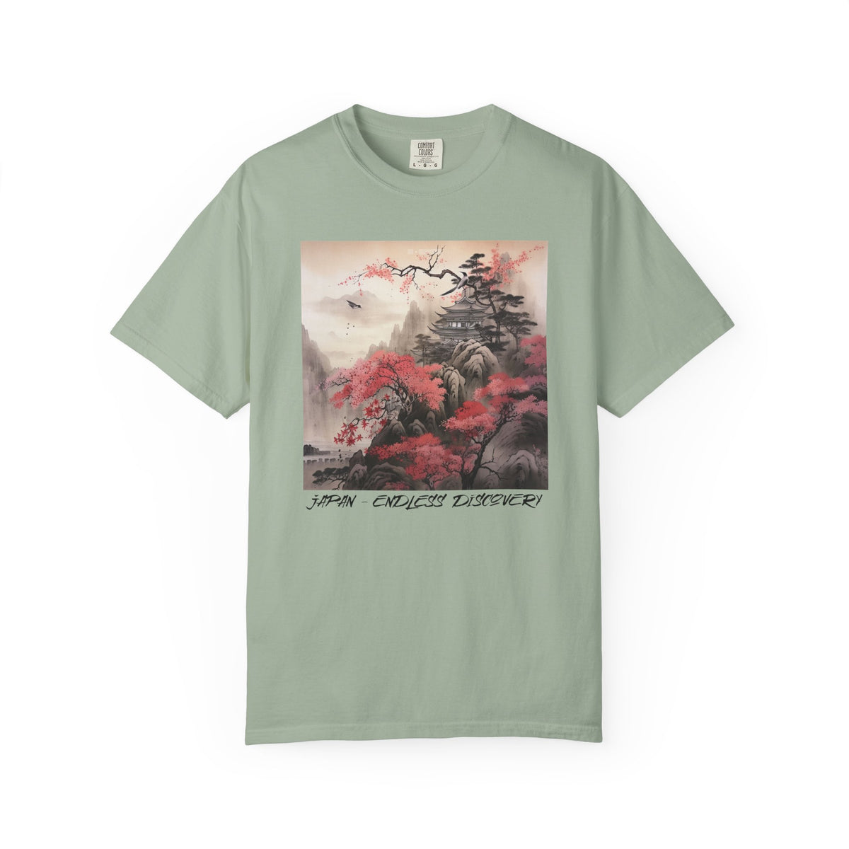 Japanese Mountain T-Shirt Pretty Sumi-e Style Japan Landscape Ink Painting Gift For Her Japanese Vacation Vintage Japanese Aesthetic Tee