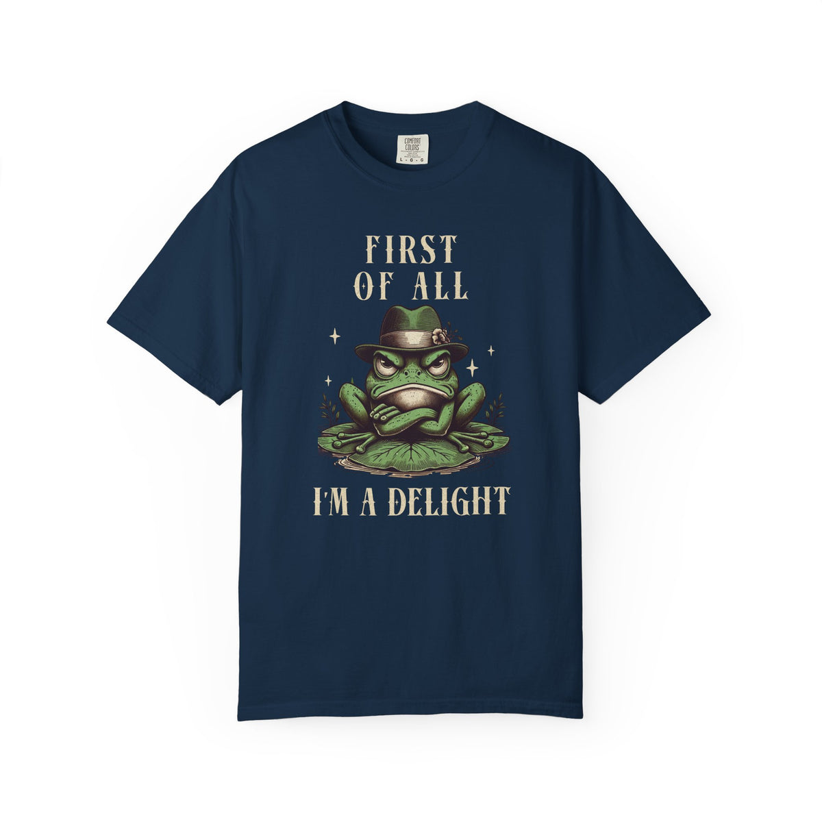 Funny Frog T-Shirt Retro Vibes Froggy Meme Shirt Vintage Frog And Toad Aesthetic Frog Lover Gift For Her Birthday Viral Trendy Shirt T-Shirt Printify True Navy S