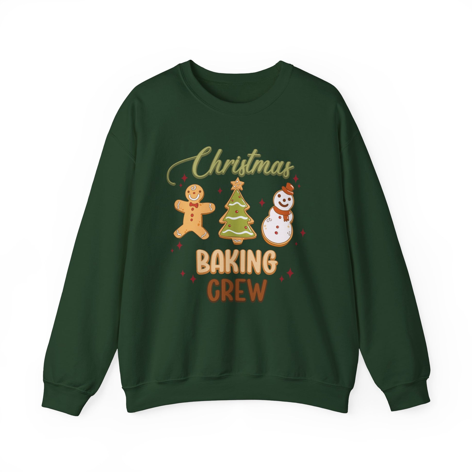 Christmas Baking Crew Sweatshirt, Christmas Baking Team Matching Sweater, Christmas Baking Women's Christmas Shirts, Christmas Cookie Crew Sweatshirt Printify S Forest Green 