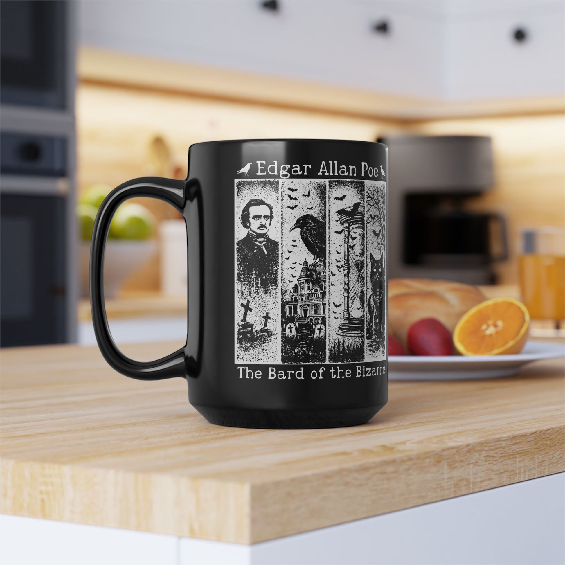Edgar Allan Poe Mug Gothic Literary Gift For Book Lover Dark Academia Macabre Fall Coffee Cup Halloween Poetember Party Gift For Bookclub Mug Printify