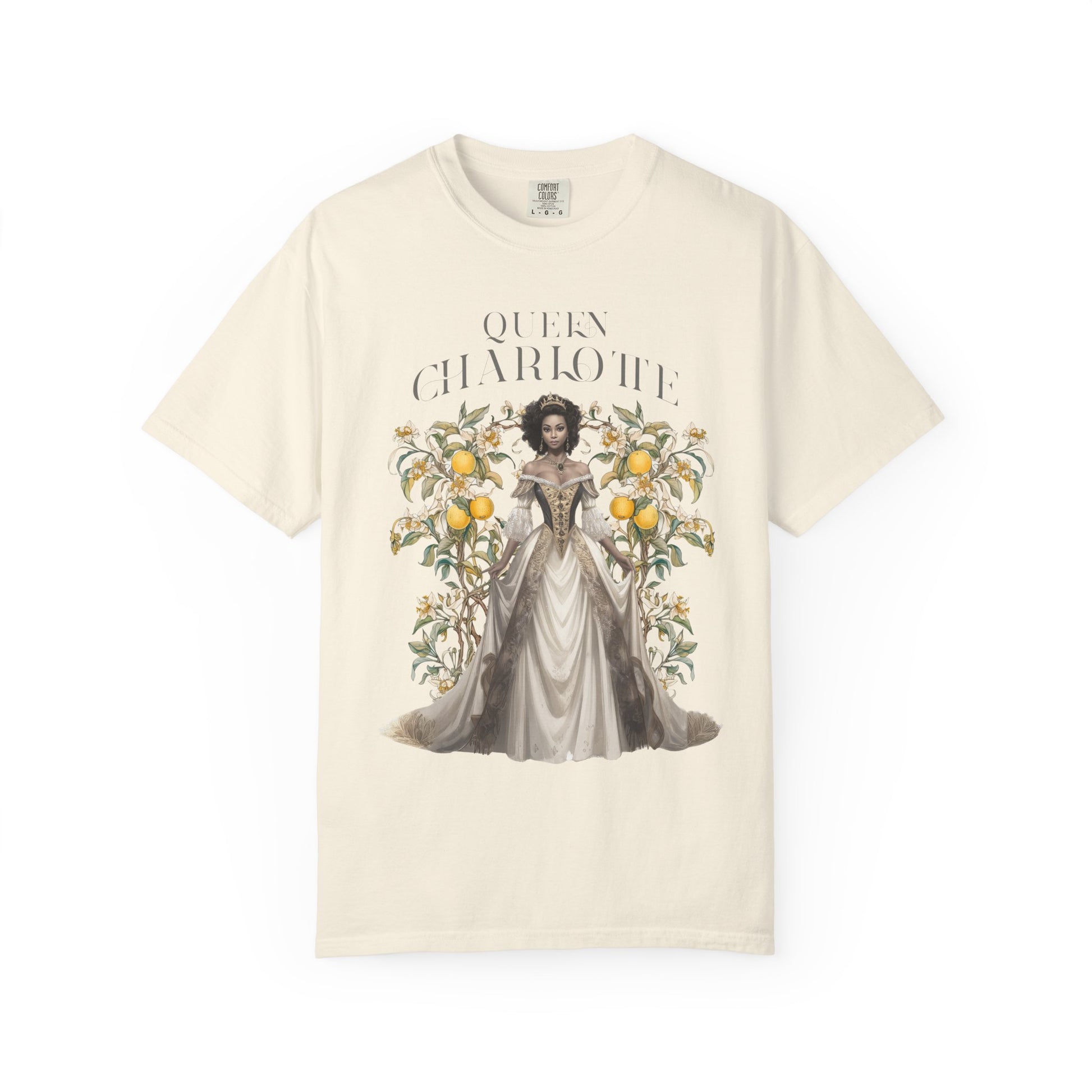 Queen Charlotte T-Shirt Literary Regency Period Tee Historical Drama Series Watching Spilling The Tea Theme Gift for Her Birthday Christmas T-Shirt Printify Ivory S