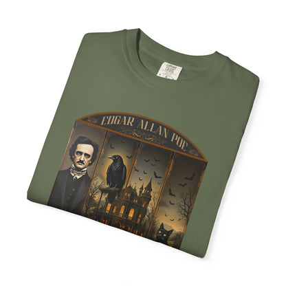 Edgar Allan Poe T-Shirt Gothic Graphic Tee The Raven Nevermore Quote Horror Literature Shirt Dark Academia Aesthetic Halloween Party Gift