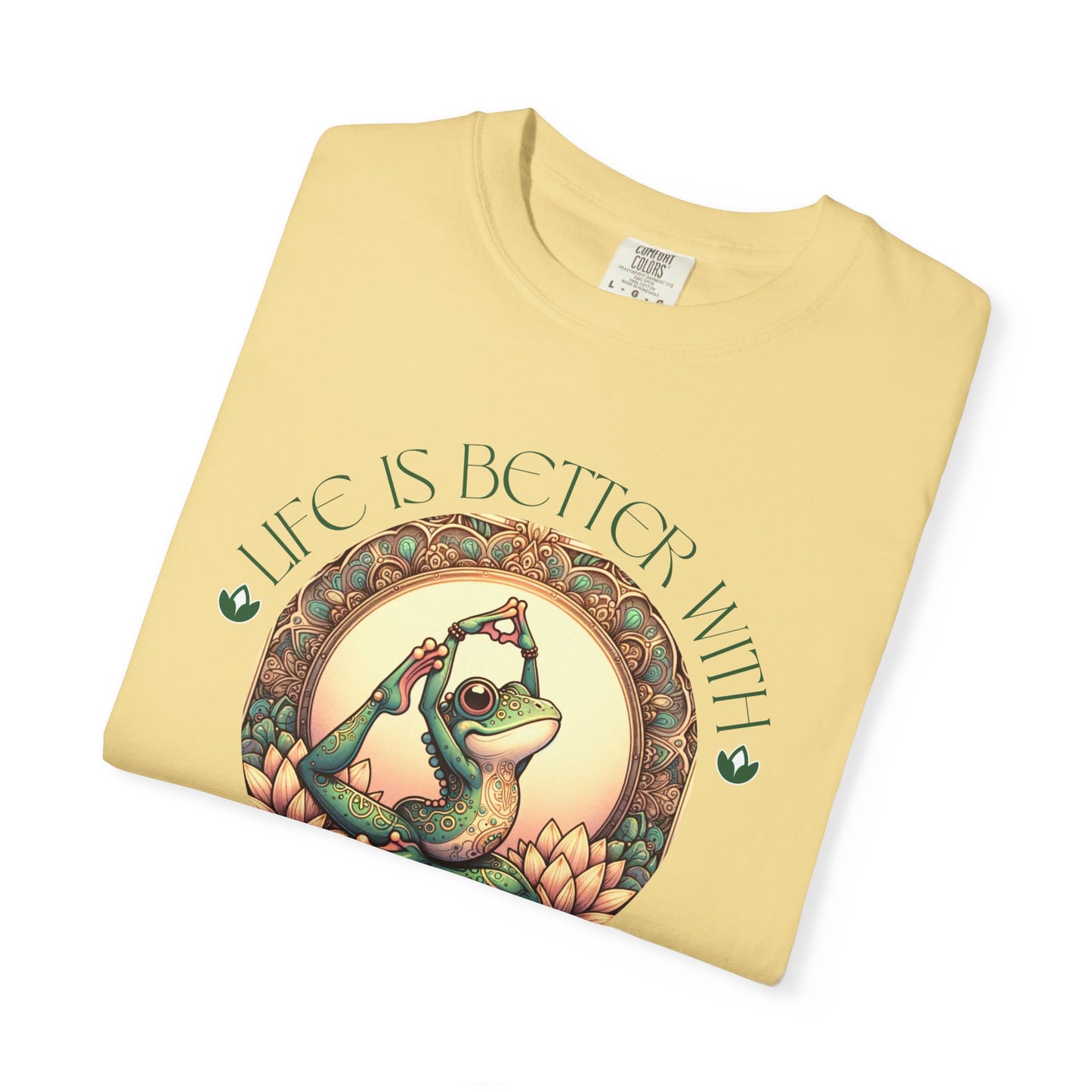 Green Yoga Frog Life Is Better With Yoga Unisex T-Shirt, Casual Wear, Highlander Fan Gift,
