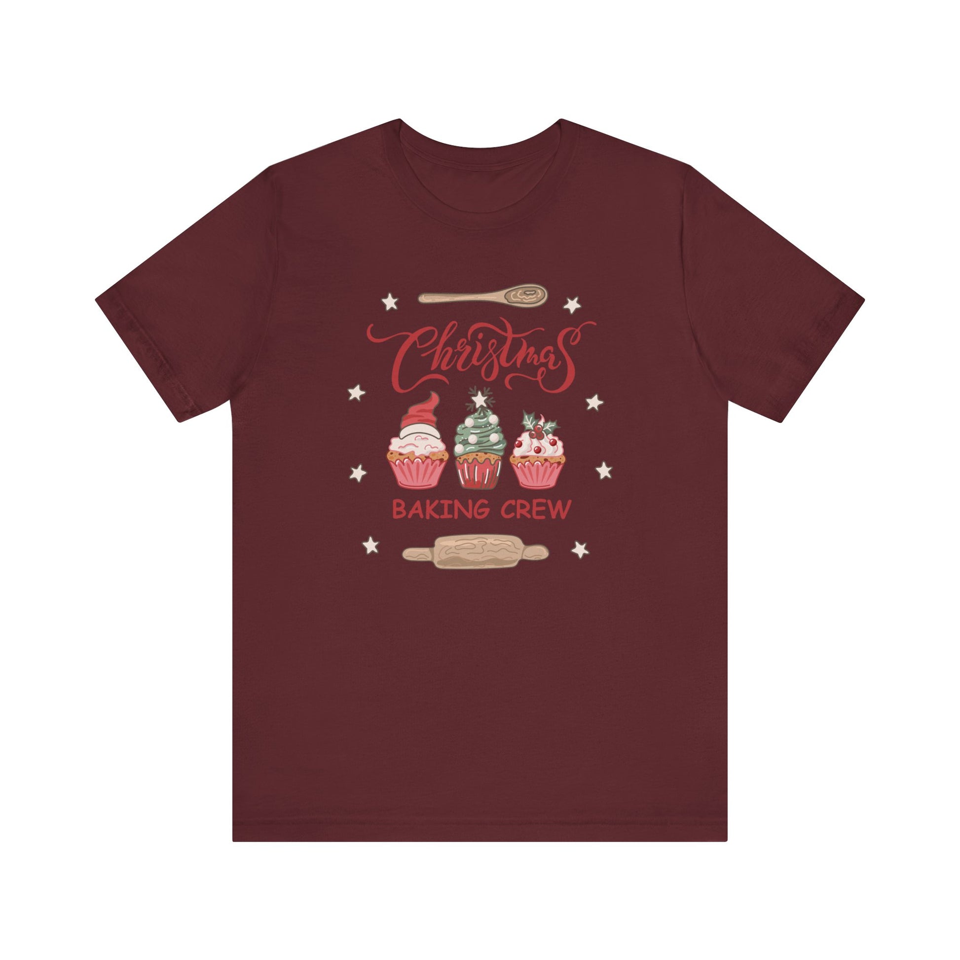 Christmas Baking Team Shirt, Christmas Baking Crew Matching TShirt, Christmas Baking Shirt, Family Christmas Shirts, Christmas Cookie Crew T-Shirt Printify Maroon XS 