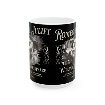 Romeo & Juliet Coffee Mug William Shakespeare Fan Gift For Theatre Lovers Dark Academia Gift Bookish Merch Playwrite Actor Gift For Birthday Mug Printify 15oz  