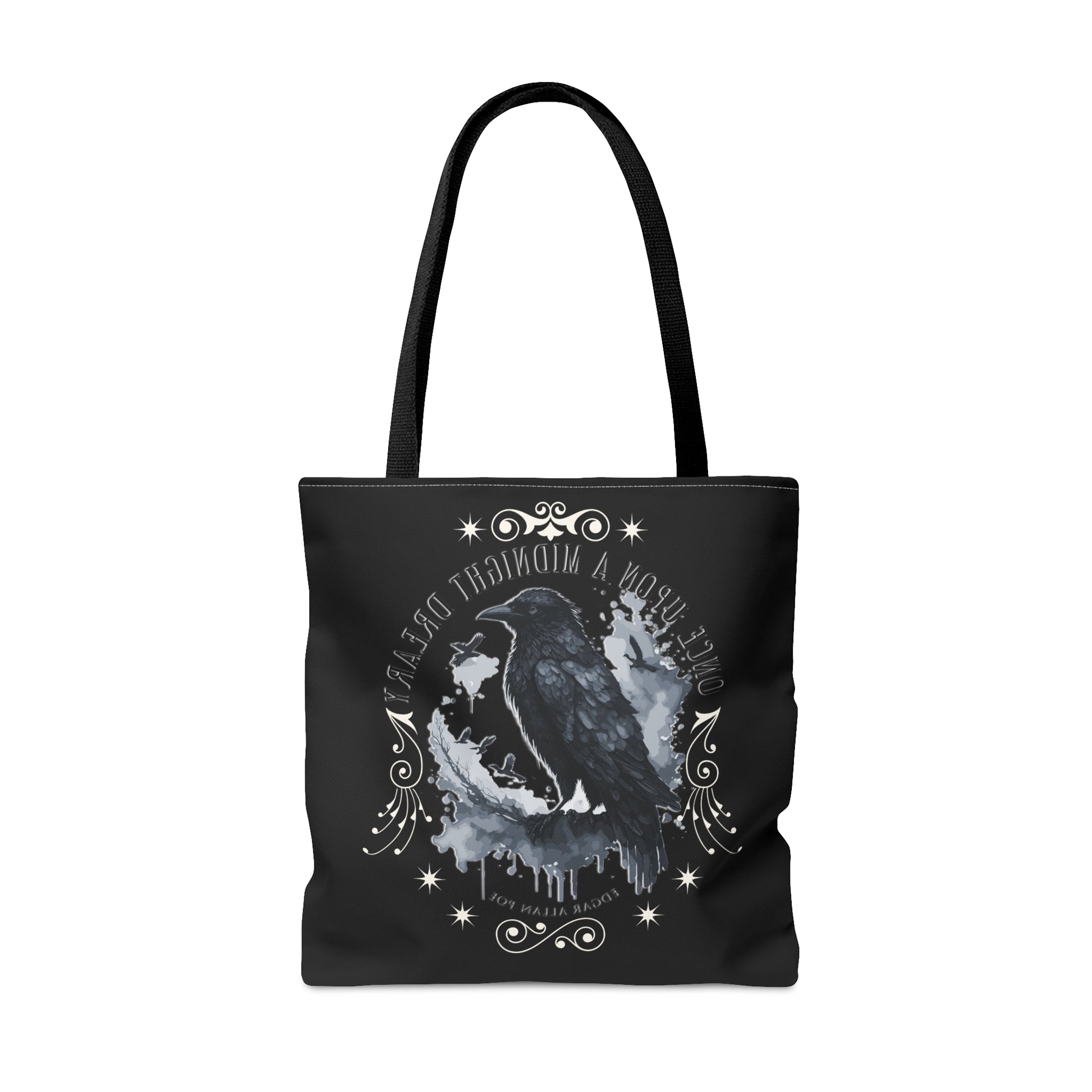 Edgar Allan Poe Tote Bag, The Raven Vintage Poetry Lover Shoulder Bag, Dark Academia, Literary, Bookish, Bookclub Gift, Fall Autumn Gift Bags Printify   