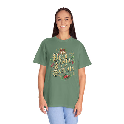 I Can Explain Christmas T-Shirt, Funny Holiday Gift, Dear Santa I'm the Reason Why Tee, Unisex Casual Wear, Festive Apparel T-Shirt Printify