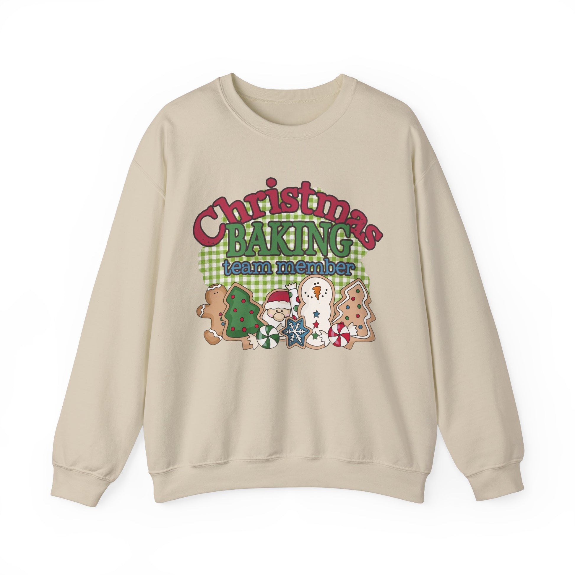 Christmas Baking Team Sweatshirt, Christmas Baking Crew Matching Sweater, Christmas Baking Women's Christmas Shirts, Christmas Cookie Crew Sweatshirt Printify S Sand 